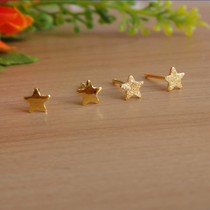 999 gold five-pointed star earrings 24K Pure Gold small universe bright from the stars you ear needle fashion female mini