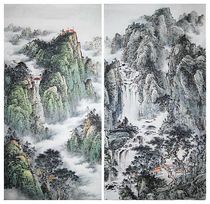 Special pure hand-painted four-foot banner vertical cornucopia Chinese painting landscape Taishan feng shui calligraphy painting Rising Sun