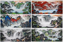 Special pure hand-painted small six foot Chinese painting landscape living room feng shui painting cornucopia red head Chinese decorative painting