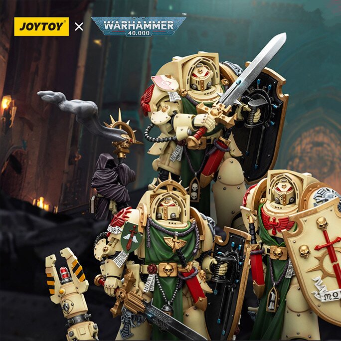 Joytoy Dark Source Warhammer 40 Dark Angels Deathwing Knight Storm Shield Trio 1:18 Movable Action Figure