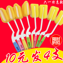 4 only bottling bottle brushed suit feeding bottle pacifier cleaning tool 360 degrees rotating feeding bottle sponge brush consumption