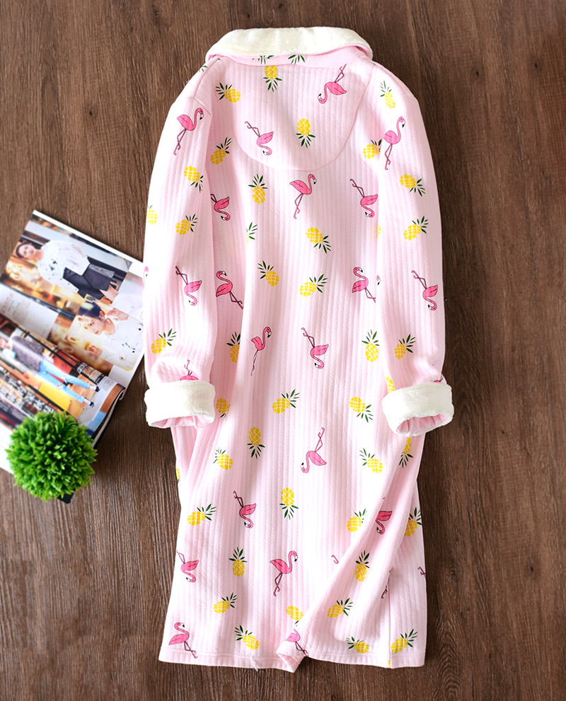 Áo ngủ cotton nữ dài tay có lớp lông không khí dày shop đồ ngủ đẹp giá rẻ