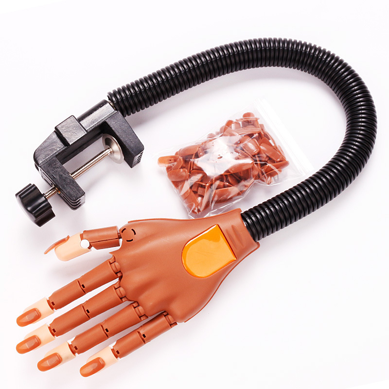 Movable Joint Nail Art Practice Prosthetic Hand, Bendable Hand Model, Mechanical Hand with Stand, Includes Nail Tips, Jointed Hand Movable Joint Nail Art Practice Prosthetic Hand, Bendable Hand Model, Mechanical Hand with Stand, Includes Nail Tips, Jointed Hand