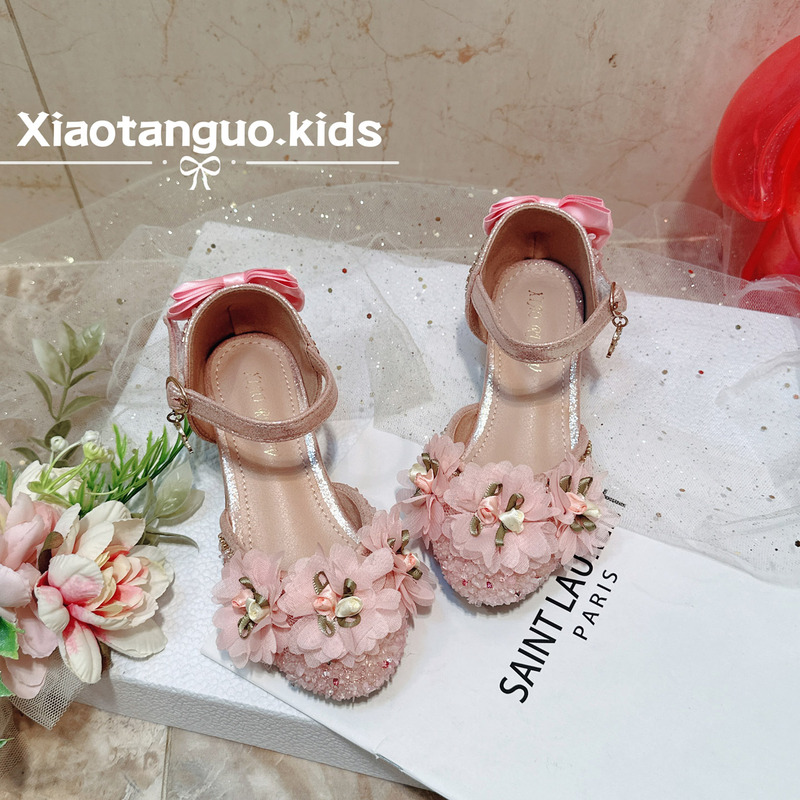 Girls' Leather Shoes, High-Heeled Princess Shoes, Little Girl Host Performance Catwalk Dress, Pink Kidsren's Dance Crystal Shoes Girls' Leather Shoes, High-Heeled Princess Shoes, Little Girl Host Performance Catwalk Dress, Pink Kidsren's Dance Crystal Shoes