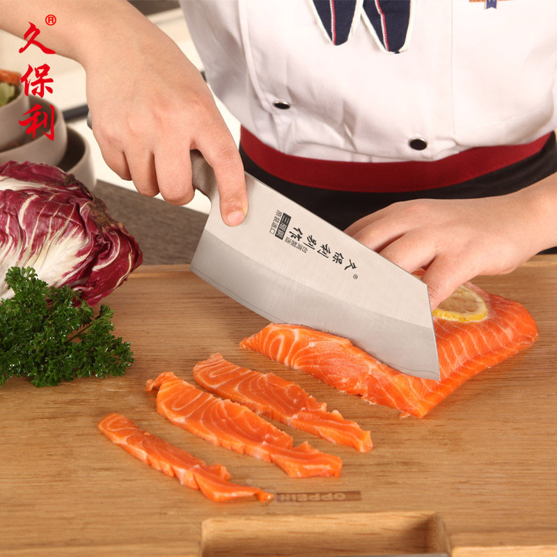 Taiwan imported Jiu Pauli three-layer stainless steel clip steel kitchen knife forging process tip thin household kitchen tool 5010