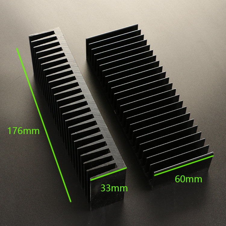 Thickened pure aluminum custom 1969 amplifier heat sink pure aluminum black oxide radiator LM3886 available