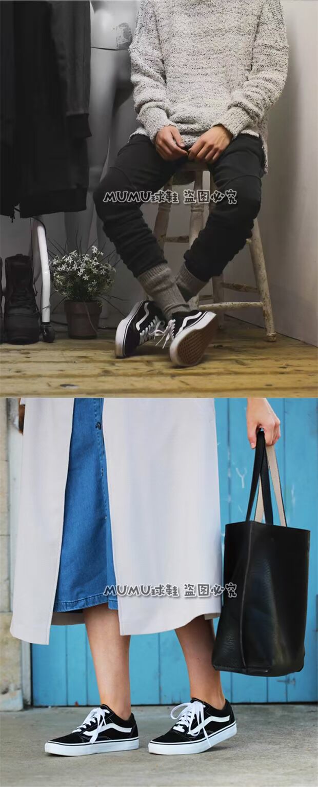 Giày Vans Vans dành cho nữ giày skool cũ màu đen và trắng cổ điển Giày đế thấp vải thông thường VN0D3HY28 giày tập thể dục
