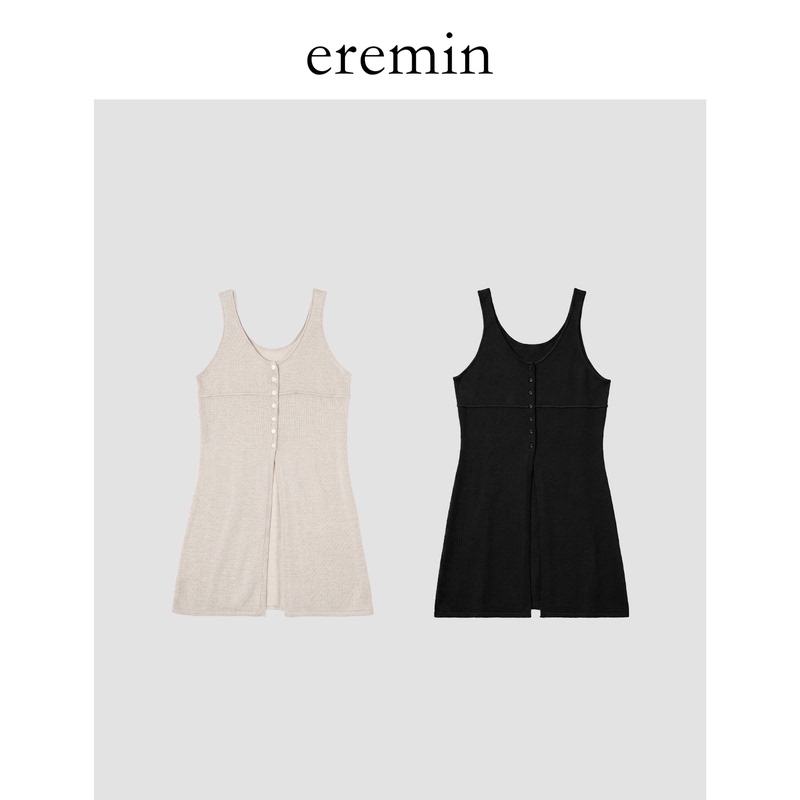 Eremin Lin Moqing/Slit Long Knitwear/Sheep Wool Blend X-Shaped Sleeveless Versatile Slimming Knit Top Eremin Lin Moqing/Slit Long Knitwear/Sheep Wool Blend X-Shaped Sleeveless Versatile Slimming Knit Top