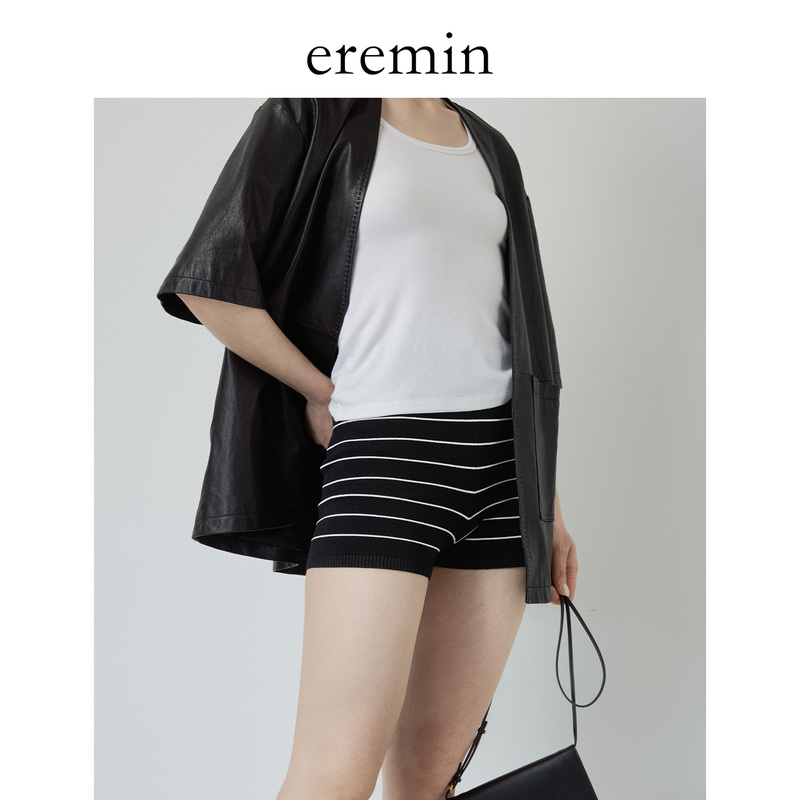Eremin Lin Moqing/ Knitted Shorts/ Boxer Shorts with Elastic Waist, Slim Fit and Slimming Effect