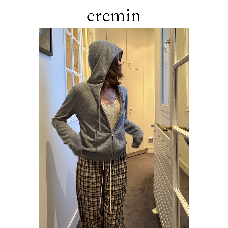 Eremin Lin Moqing/Zipper Hoodie/26 Autumn New Collection All-Australian Wool Classic Versatile Slimming Knitted Cardigan with Hood Eremin Lin Moqing/Zipper Hoodie/26 Autumn New Collection All-Australian Wool Classic Versatile Slimming Knitted Cardigan with Hood