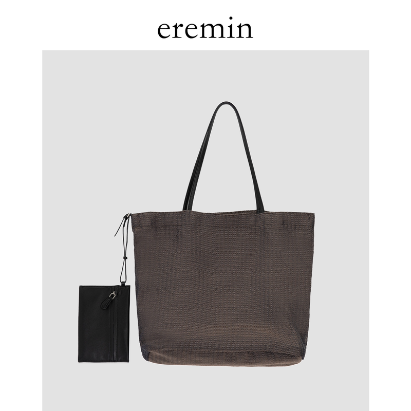 Eremin Lin Moqing/Sheepskin+Tpu Minimalist Row Style Single Shoulder Shopping Bag Large Capacity Tote Shoulder Bag