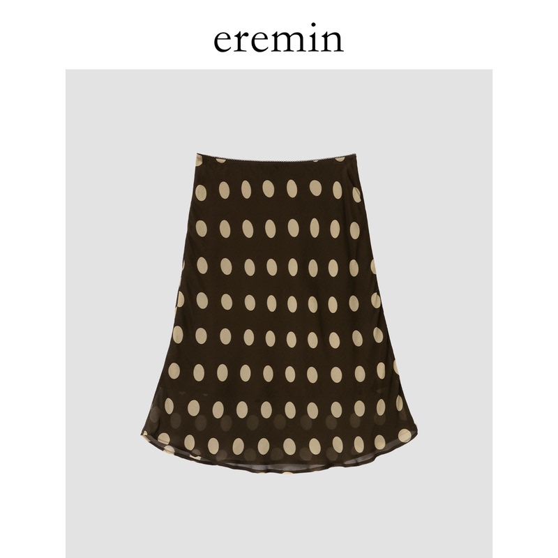Eremin Lin Moqing/Polka Dot Fishtail Skirt/26 Autumn New Vintage Asymmetrical Cut Slimming Versatile A-Line Skirt