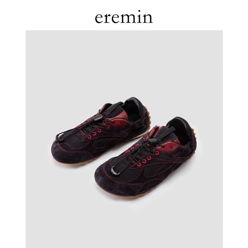 Eremin Lin Moqing/Niu Faux Suede Classic Sneakers Retro Color-Block Flat Casual German Training Shoes