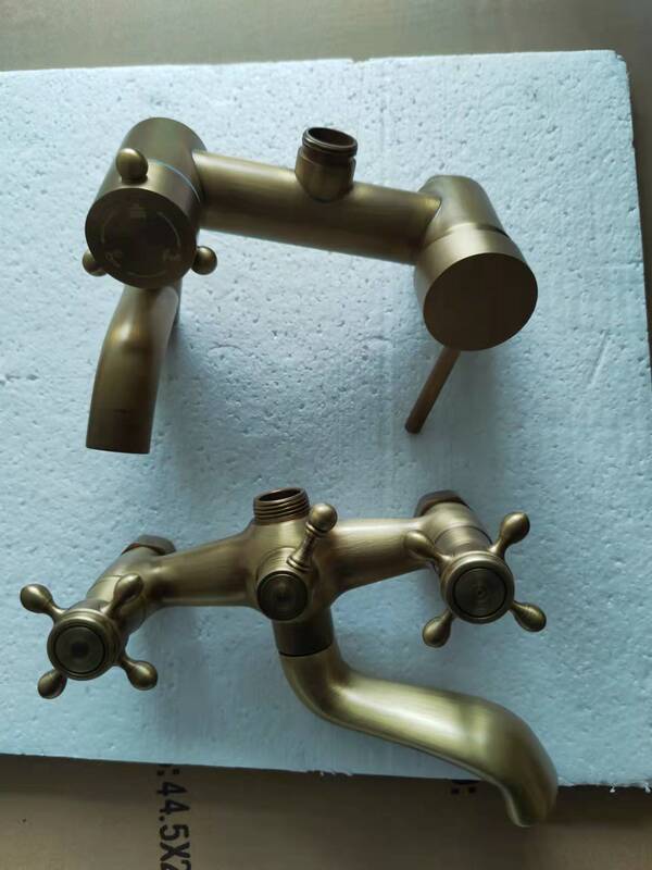 Antique-Style Retro Faucet, All-Copper Bathtub Shower Mixer Valve, Double-Hole Faucet, Shower Faucet