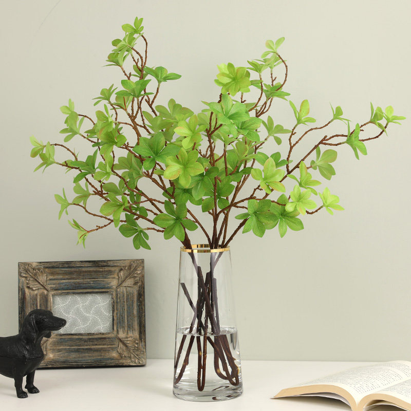 Japanese Suspension Bell Emulation Plant Fake Green Leaves Multipetal Leaf room-like Dining Room Table TV Cabinet Swing Piece Senteal Decoration