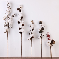 Kapok simulation flower dried flower single bouquet pastoral forest series high-quality cotton decoration shooting props ornaments
