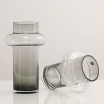 Nordic modern simple glass transparent vase creative small waist hydroponics living room model room decoration decoration