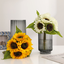 9-head sunflower simulation flower bouquet fake flower decoration large holding flower photography props living room table placement