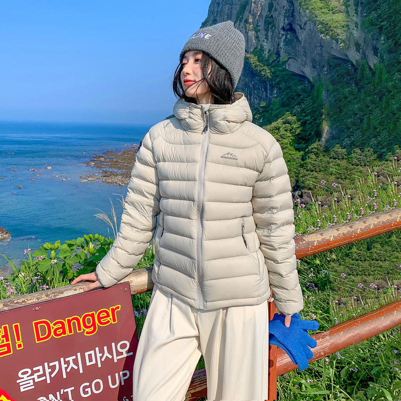 Mm Mingmo Women's Short down Jacket Winter 2026 New Style Lightweight Ribbed Hooded 95% White Duck down Coat Mm Mingmo Women's Short down Jacket Winter 2026 New Style Lightweight Ribbed Hooded 95% White Duck down Coat