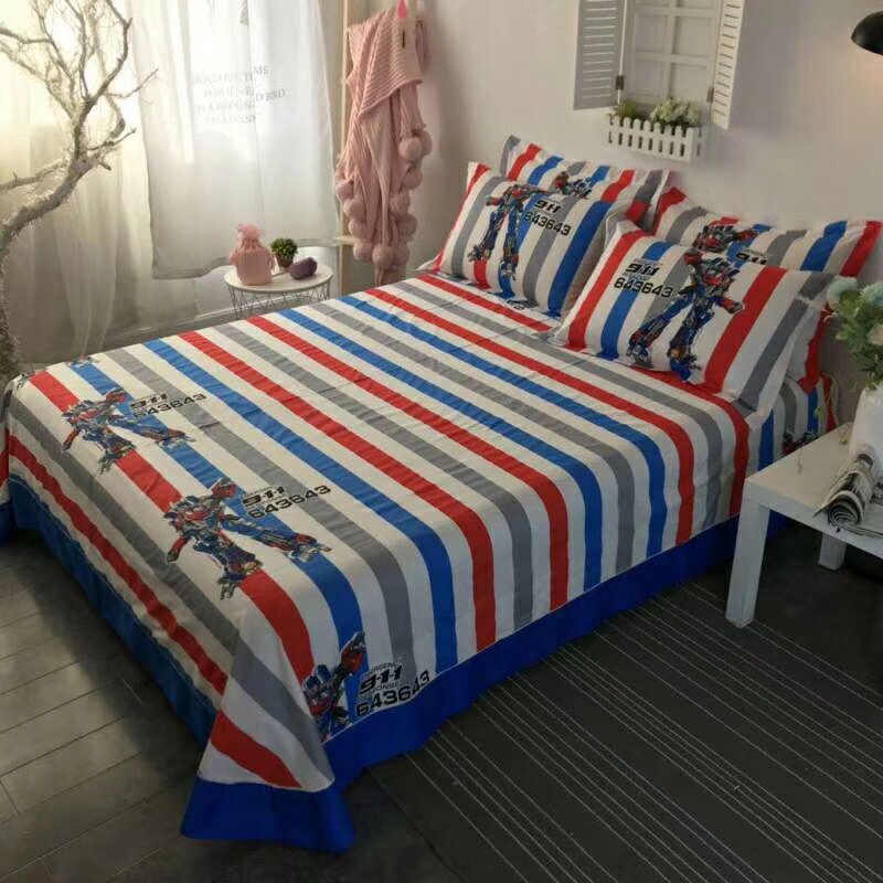 Trẻ em quilt cover đơn giản giường cotton bốn mảnh phim hoạt hình anime Superman cotton boy ba mảnh bộ đồ giường