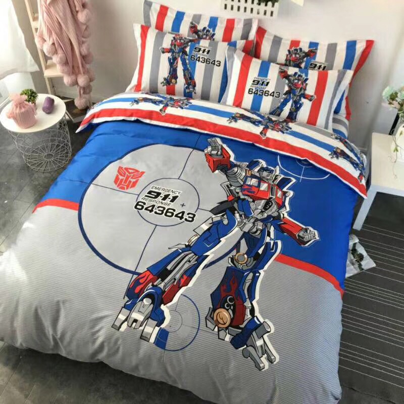 Trẻ em quilt cover đơn giản giường cotton bốn mảnh phim hoạt hình anime Superman cotton boy ba mảnh bộ đồ giường