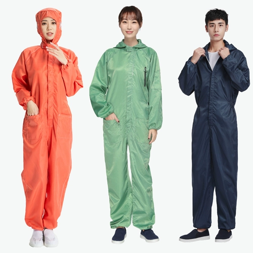 Одежда без пыли, антистатический комбинезон, комбинезон, чистая одежда с синей и белой аэрозольной краской, мужская и женская антистатическая одежда для всего тела.