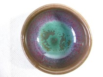 Yuzhou Li Jianfeng Dongsheng Jun Kiln Turquine Green Rust Red Jun Porcelain Jumping Knife Pattern Gankun Cup Kung Fu Tea Ware