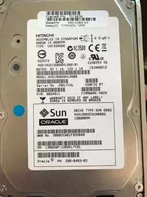 Original SUN Oracle hard disk drives 390-0483 7012636 600g 15K 3 5-inch SAS hard drive