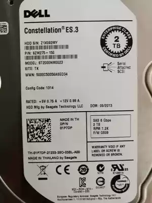 Original Dell Dell 2TB SAS7 2K hard disk 01P7DP ST2000NM0023 server hard disk