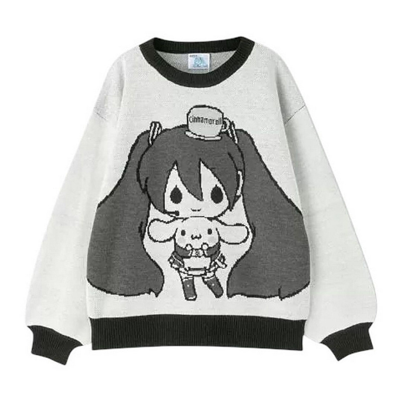 Japanese Hatsune Miku Miku Sanrio Cinnamoroll Collaboration Anime Merchandise Sweater Knitwear Unisex Men's