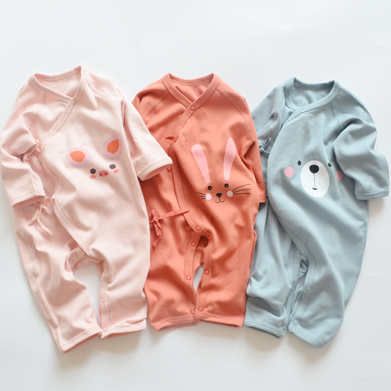 Baby jumpsuit spring and autumn newborn butterfly clothes pajamas newborn baby monk clothes cotton long-sleeved rompers