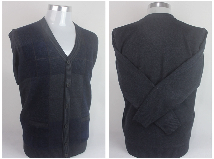 Trung niên áo len nam cộng với nhung dày cha áo len mùa thu và mùa đông mặc tuổi 60-70 tuổi ông đan cardigan cardigan nam
