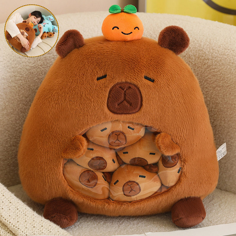 Cute Capybara Plush Toy Stuffed Animal Snack Pillow Large Bag Birthday Gift for Boys and Girls Cute Capybara Plush Toy Stuffed Animal Snack Pillow Large Bag Birthday Gift for Boys and Girls