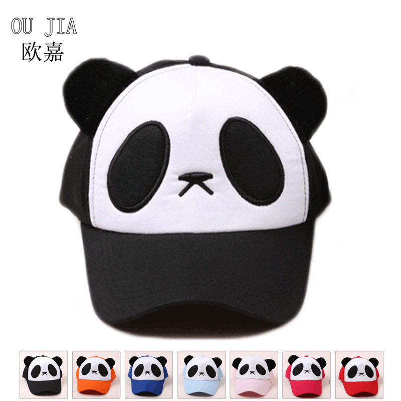 Parent-child peaked cap children's cloth cotton baseball cap Mengbao cute panda hat boys and girls sunshade sunscreen hat