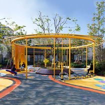 Outdoor arc-shaped swing customized internet celebrity multi-person swing small scenic area childrens unpowered amusement facilities large