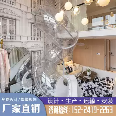 Homestay Inn full transparent net red indoor outdoor large ladder sliding rotating cylinder kindergarten scenic area home customization