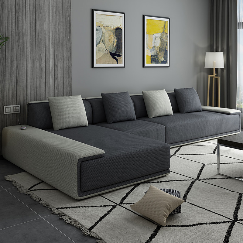 Nordic style fabric sofa modern minimalist concubine living room sofa Italian light luxury small apartment latex cloth sofa