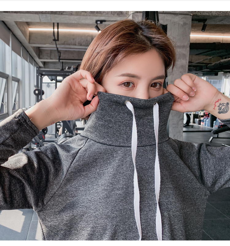 Phòng tập thể dục QTS khô nhanh ngọn dài tay thể thao rộng rãi quần áo thể thao yoga trùm đầu - Thể thao lông cừu / jumper áo khoác vải nỉ