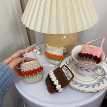 Tulip suitable for apple airpods12 wireless headphone protective sheath diy hand knitted wool wire material bag