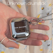 Plated Softshell silver mirror hanging chain suitable for Airpods1 2 generation protective sleeves Apple pro headphone shell ins