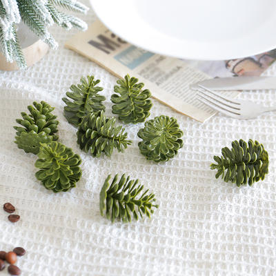 Independent station plastic simulation pinecone, Amazon creative green pinecone decoration Christmas decorations manufacturer in stock