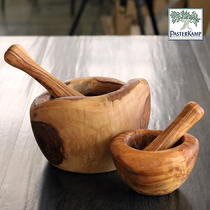 German PASTERKAMP olive wood hand-made orchestnut manual garlic mash garlic bowl grinding bowl crushed garlic Bowl