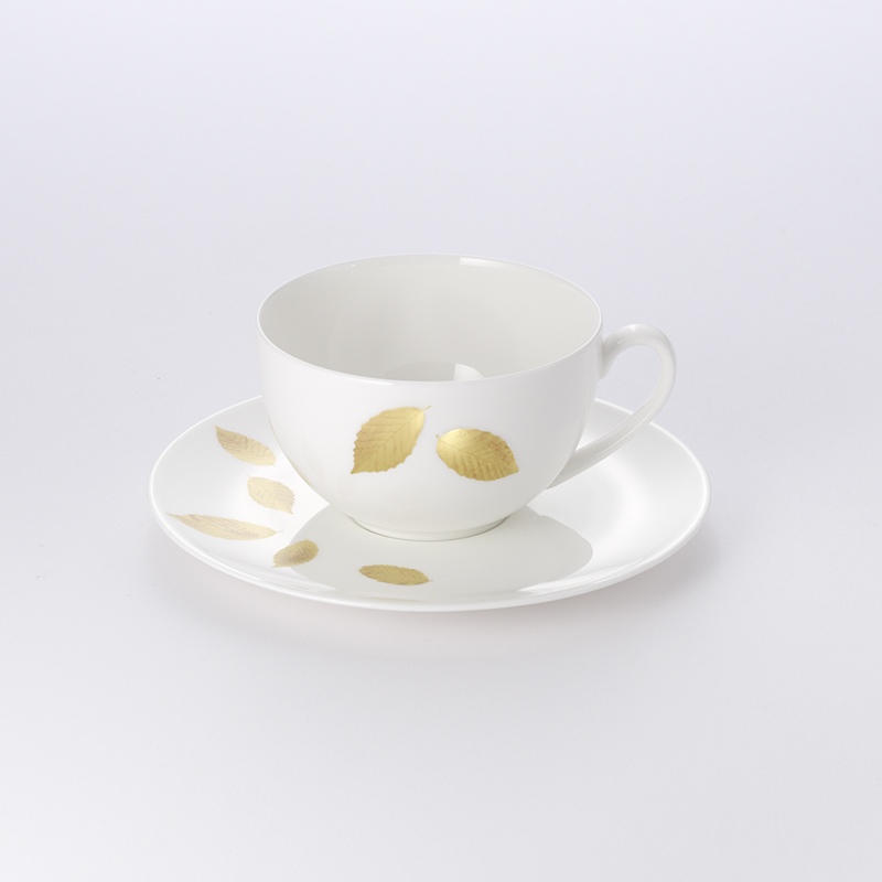German Imported Dibbern Bone China Coffee Cup, Tea Cup with Gold Leaf, Porcelain White Afternoon Tea, High-End Light Luxury German Imported Dibbern Bone China Coffee Cup, Tea Cup with Gold Leaf, Porcelain White Afternoon Tea, High-End Light Luxury
