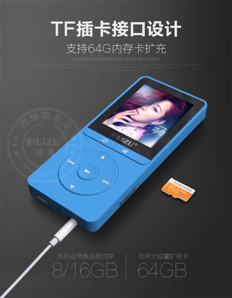 máy nghe nhạc kiêm tai nghe bluetooth Sharp X20 MP3 MP4 Trình phát nhạc Sinh viên Mini Walkman Nghe tiếng Anh ipod nghe nhạc