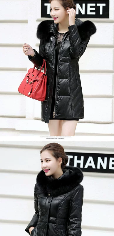 2018 phiên bản Hàn Quốc mới của áo khoác lông cáo lông cừu xuống áo khoác nữ dài bằng da cừu da lông kích thước lớn áo da bò xịn
