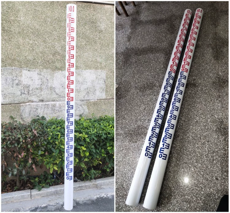 đo mực nước Tùy chỉnh cột thép không gỉ 304 thước đo mực nước hình tam giác hình chữ nhật thước vuông hình trụ thước đo thước đo tích hợp quy mô hồ chứa thủy văn bảo tồn nước thẳng đứng thước nước ăn mòn sơn độ cao đồng hồ đo mực nước