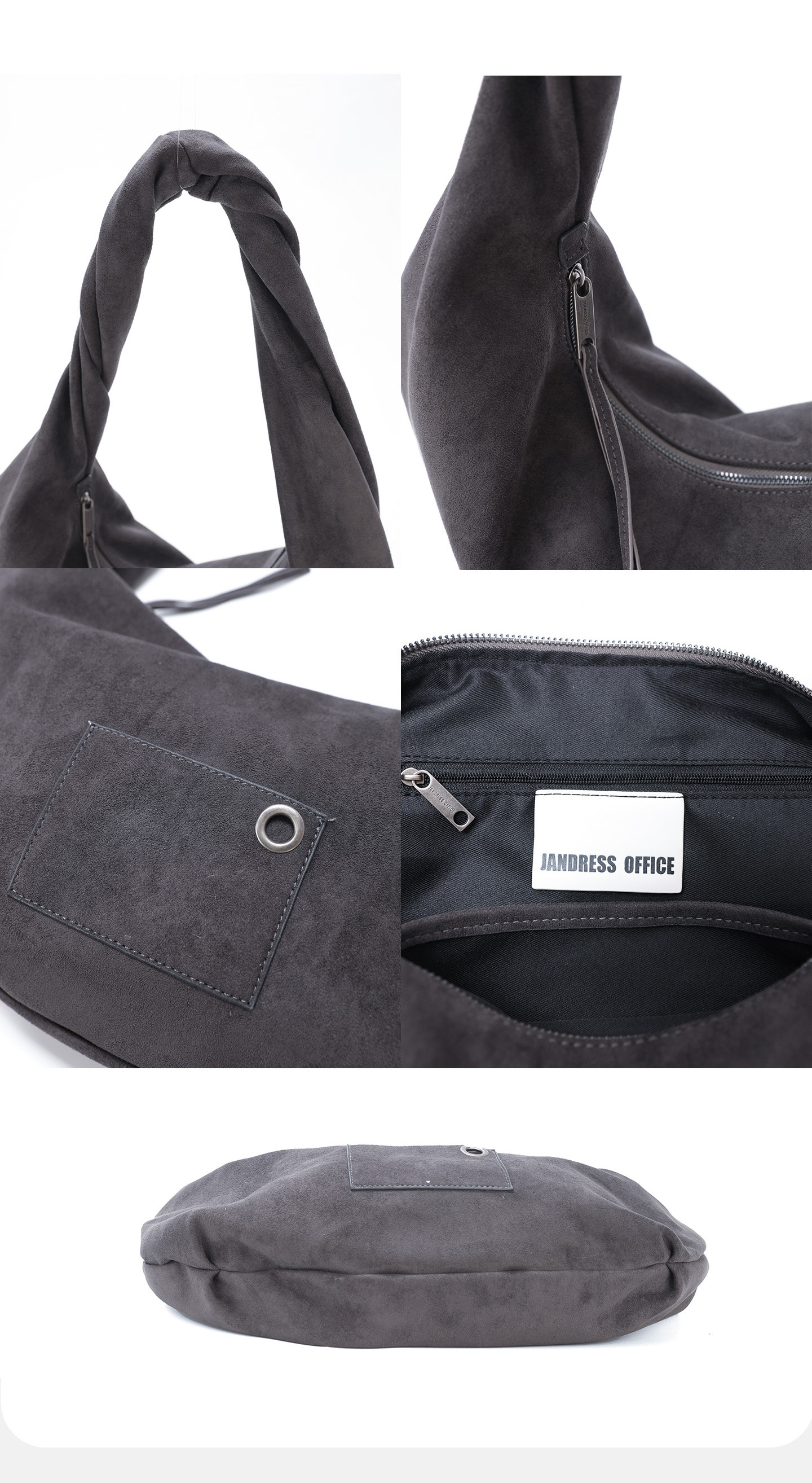 JANDRESS Blue-Grey Twist Pocket Underarm Bag