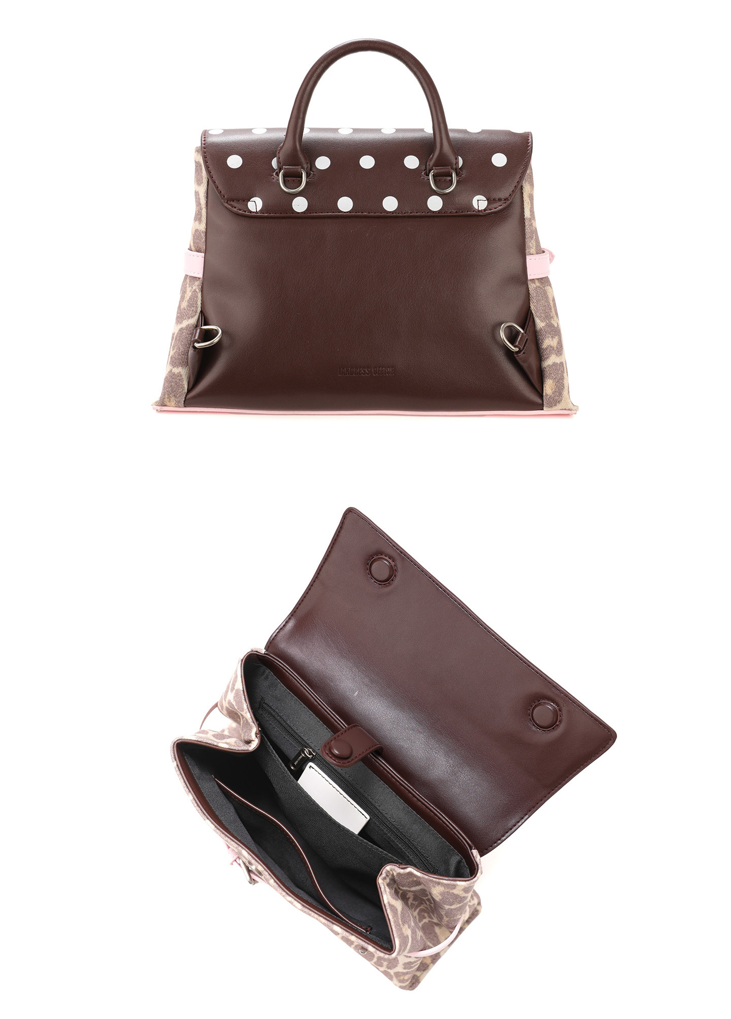 JANDRESS Brown Leopard Magnetic Snap Backpack