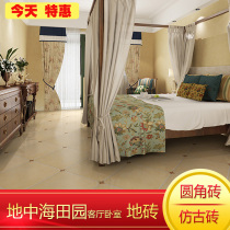 Foshan all porcelain Mediterranean rounded archaize tiles European living room American floor tiles Pastoral floor tiles Vintage tiles