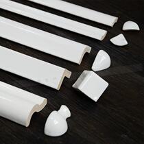 Nordic white tile waist line Edge strip foot line Ceramic tile skirting line Yang angle line Wall tile corner Yin angle line